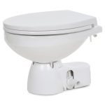 Jabsco Quiet Flush E2 Electric Toilet with Rinse Pump, Regular Size, Soft Close, 24V