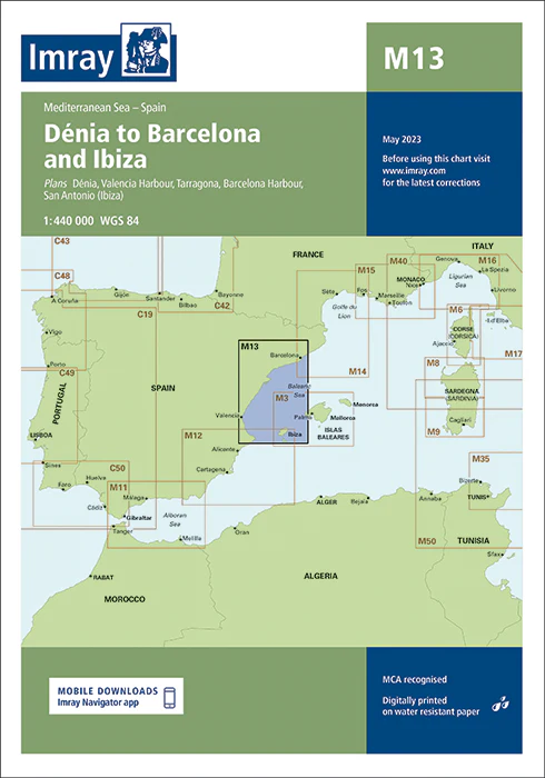 ICM13 Imray Charts M13 Dénia to Barcelona and Ibiza - Image 1